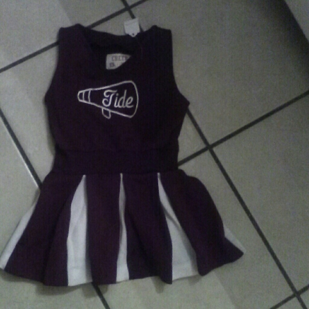 "Tide" cheerleader dress size 4t maroon and white